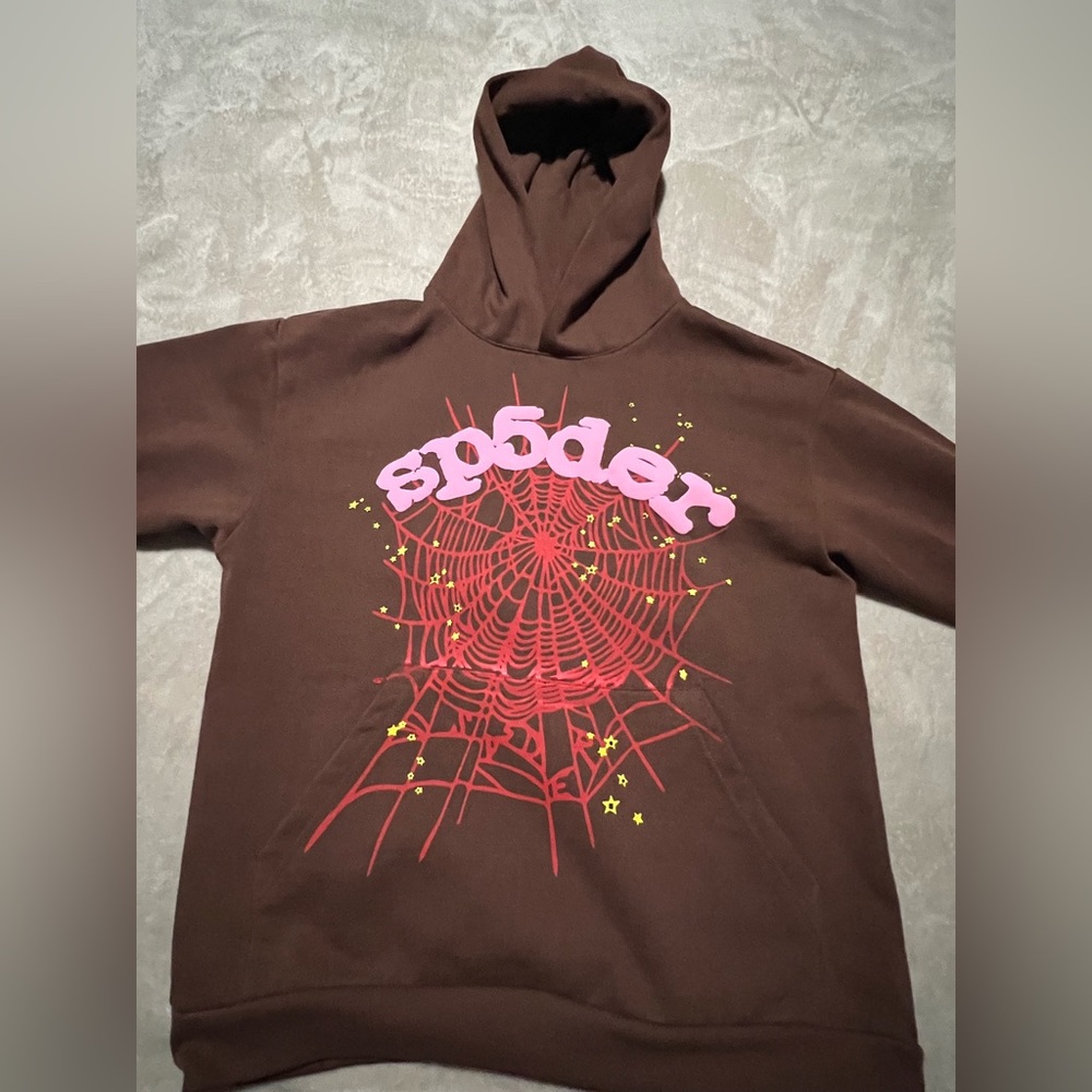 Brown Sp5der hoodie *used*